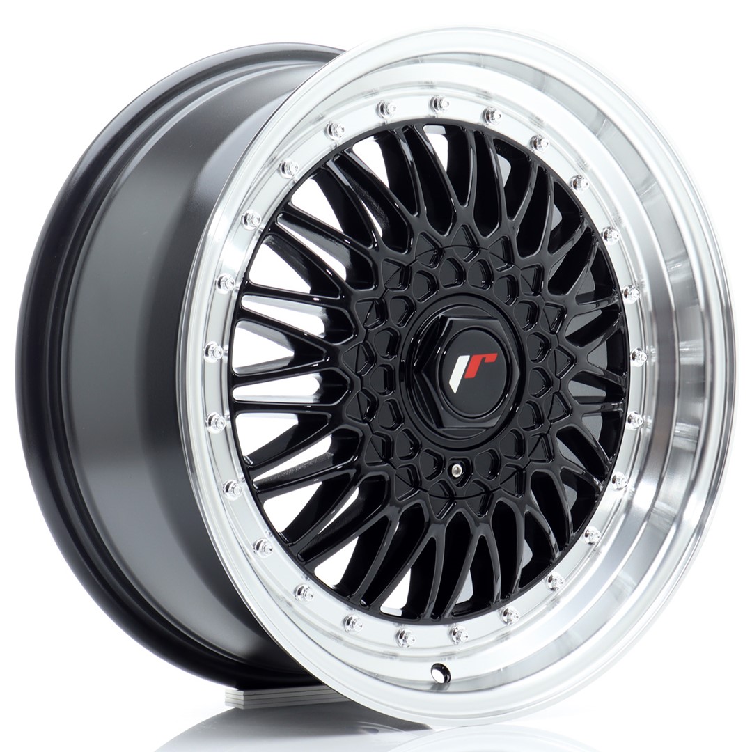 Japan Racing JR9 17x7.5 ET35 4x100/108 Nero Lucido con Bordi Lavorati