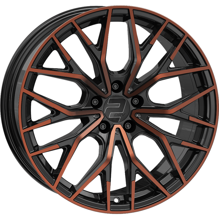 2DRV WH37 19x8.5 ET48 5x112 Schwarz Kupfer Hochglanzpoliert