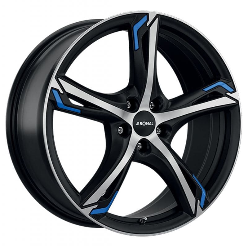 Ronal R62 in Jetblack Matt Frontpoliert Farbe