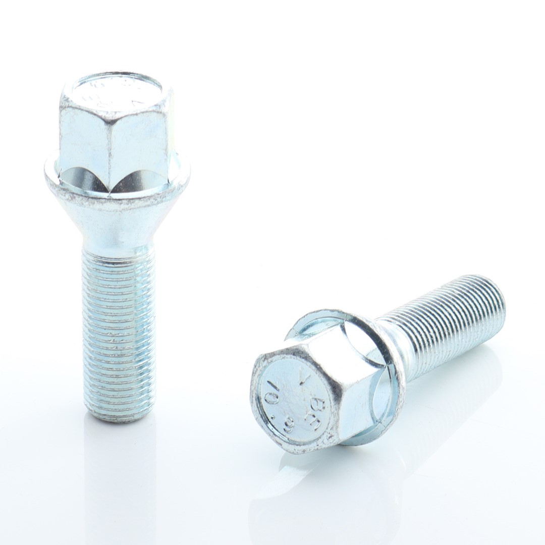 Bulloni ruota argento Set 10pz. 40mm 14x1.5 HEX 17
