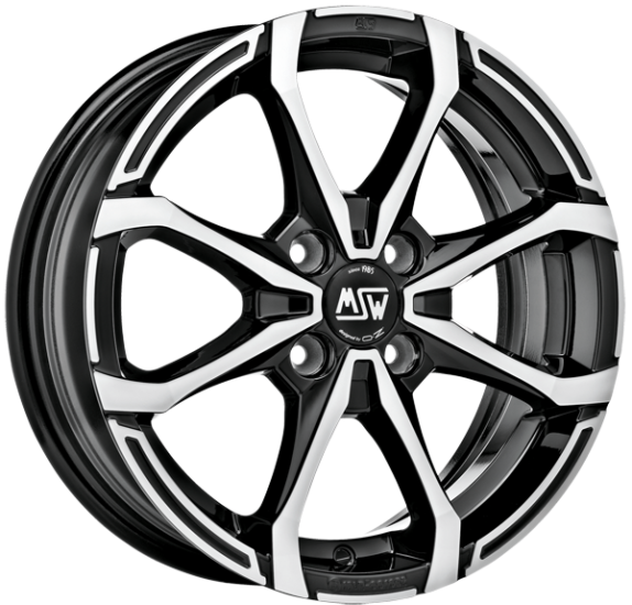 MSW X4 14x5.5 ET24 4x108 Black Full Polished (Gbfp)
