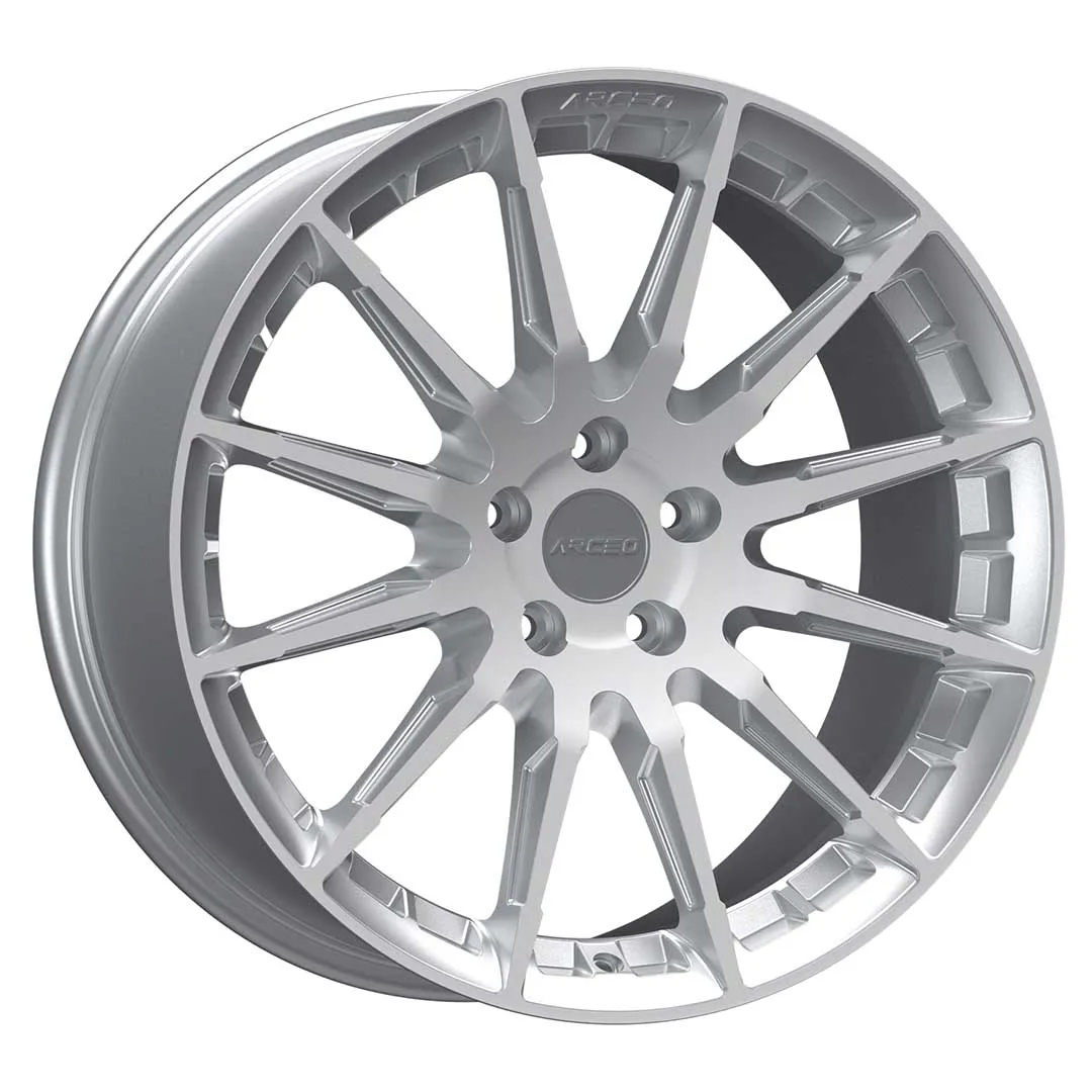 Arceo Stars ASW03 19x8 ET30 5x112 Silver Diamond