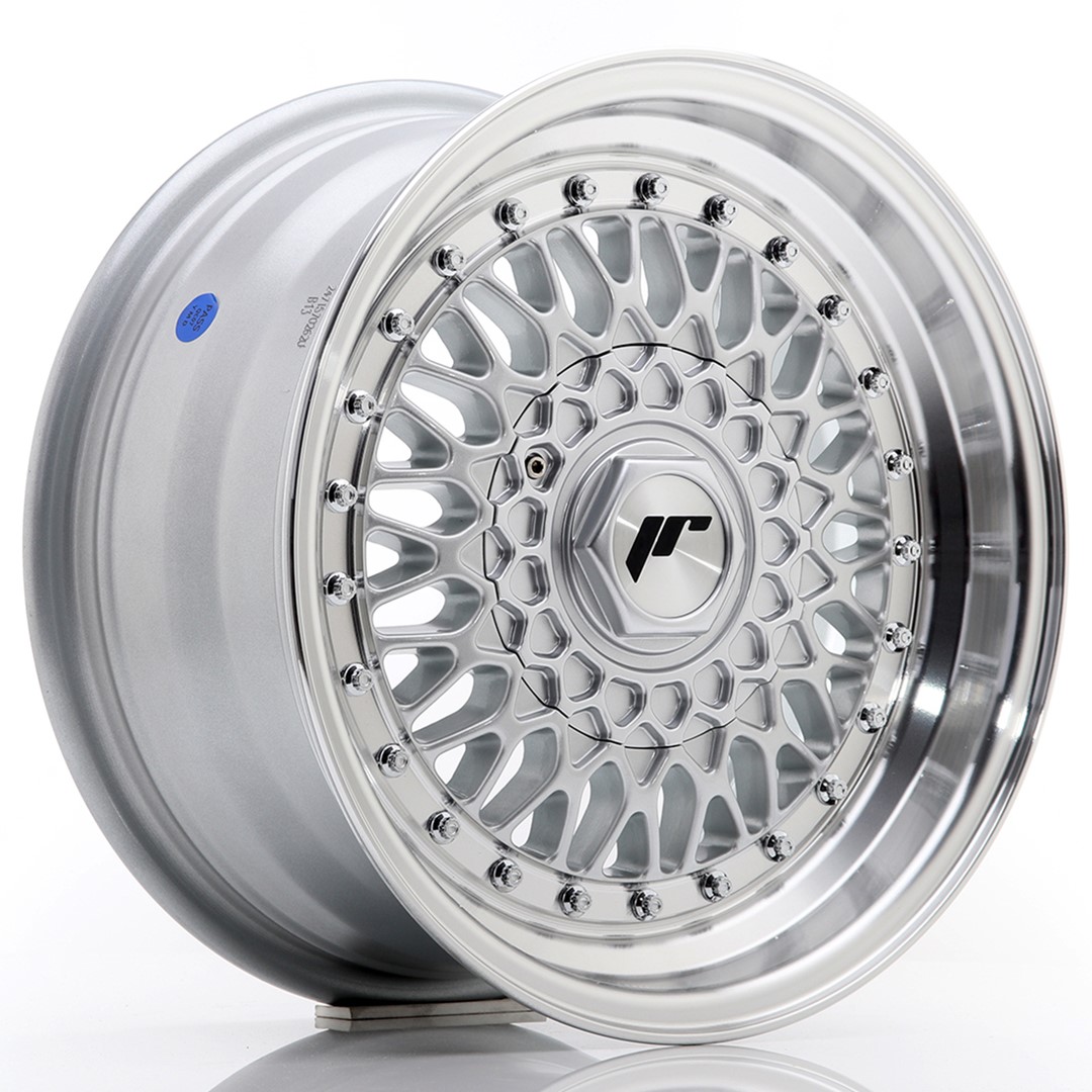 Japan Racing JR9 15x7 ET20 4x100/108 Silver Machined Lip+Silver Rivets