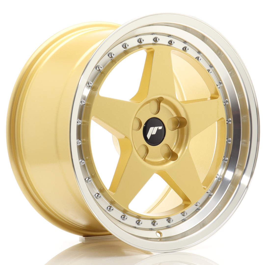 Japan Racing JR6 18x9.5 ET20-40 Or Brossé (ET et entraxe sélectionnables librement)