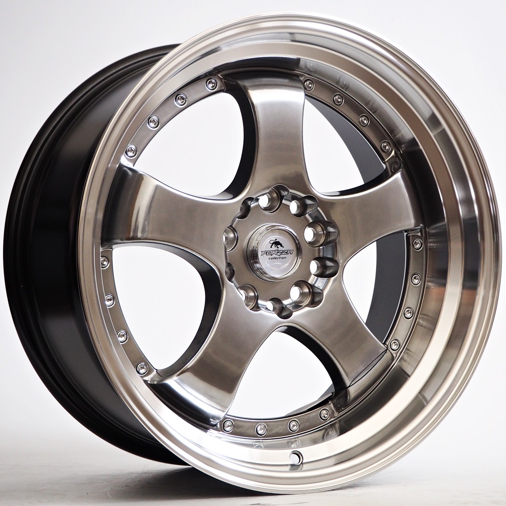 Forzza Wheels FLAMBER 18x8.5 ET25 5x112/100 Hyper Black Lip Machined