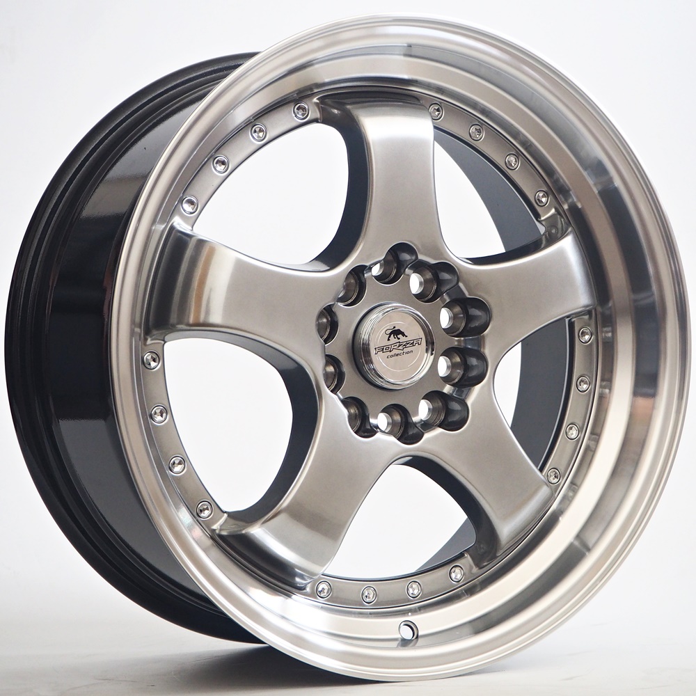 Forzza Wheels FLAMBER 17x7.5 ET35 5x100/114.3 Hyper Black Lip Machined