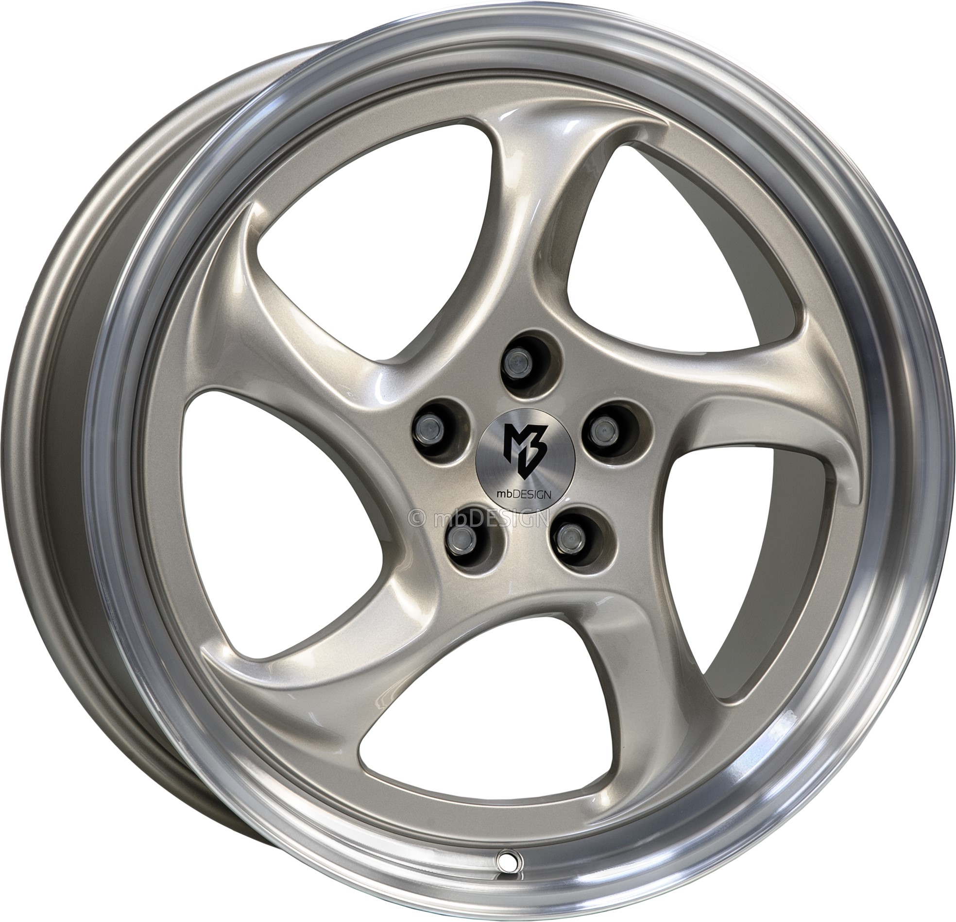 mbDESIGN TURBO 19x9 ET42 5x108 Champagne Brillant Poli