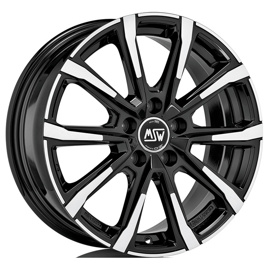 MSW 79 17x7 ET35 5x114.3 Noir brillant entièrement polie