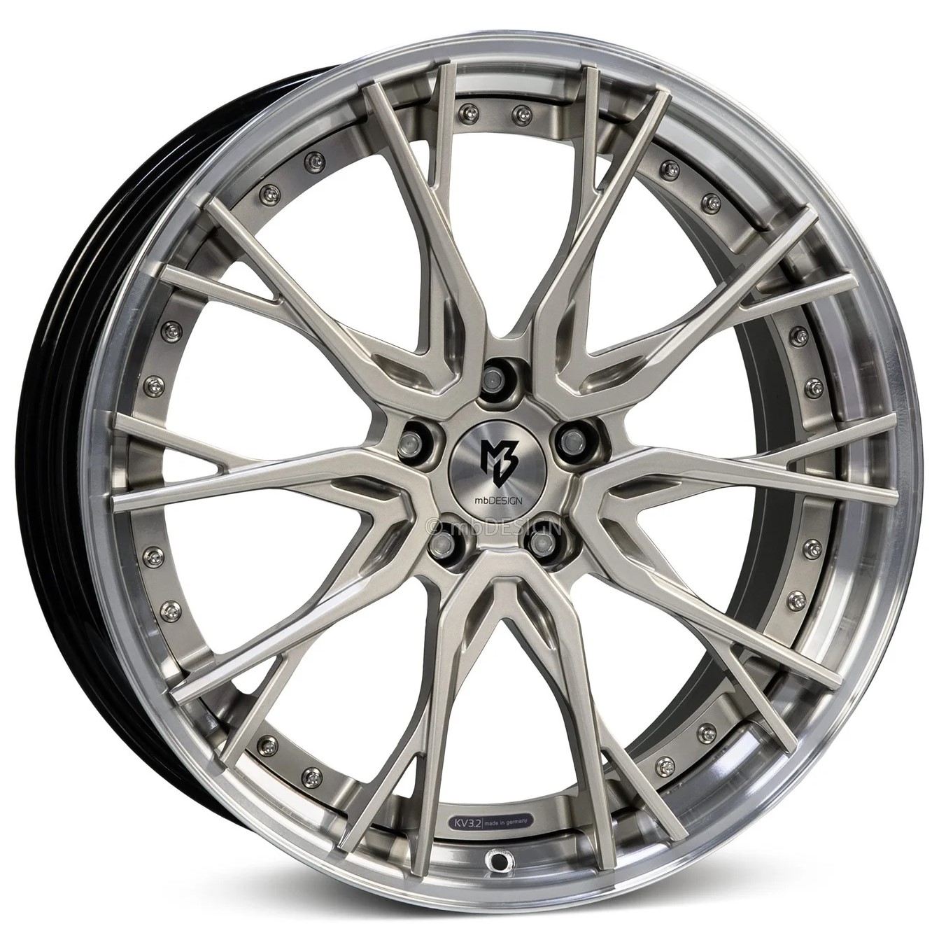 mbDESIGN KV3.2 21x10.5 ET40 5x120 Champagner Matt/Schwarz Glänzend