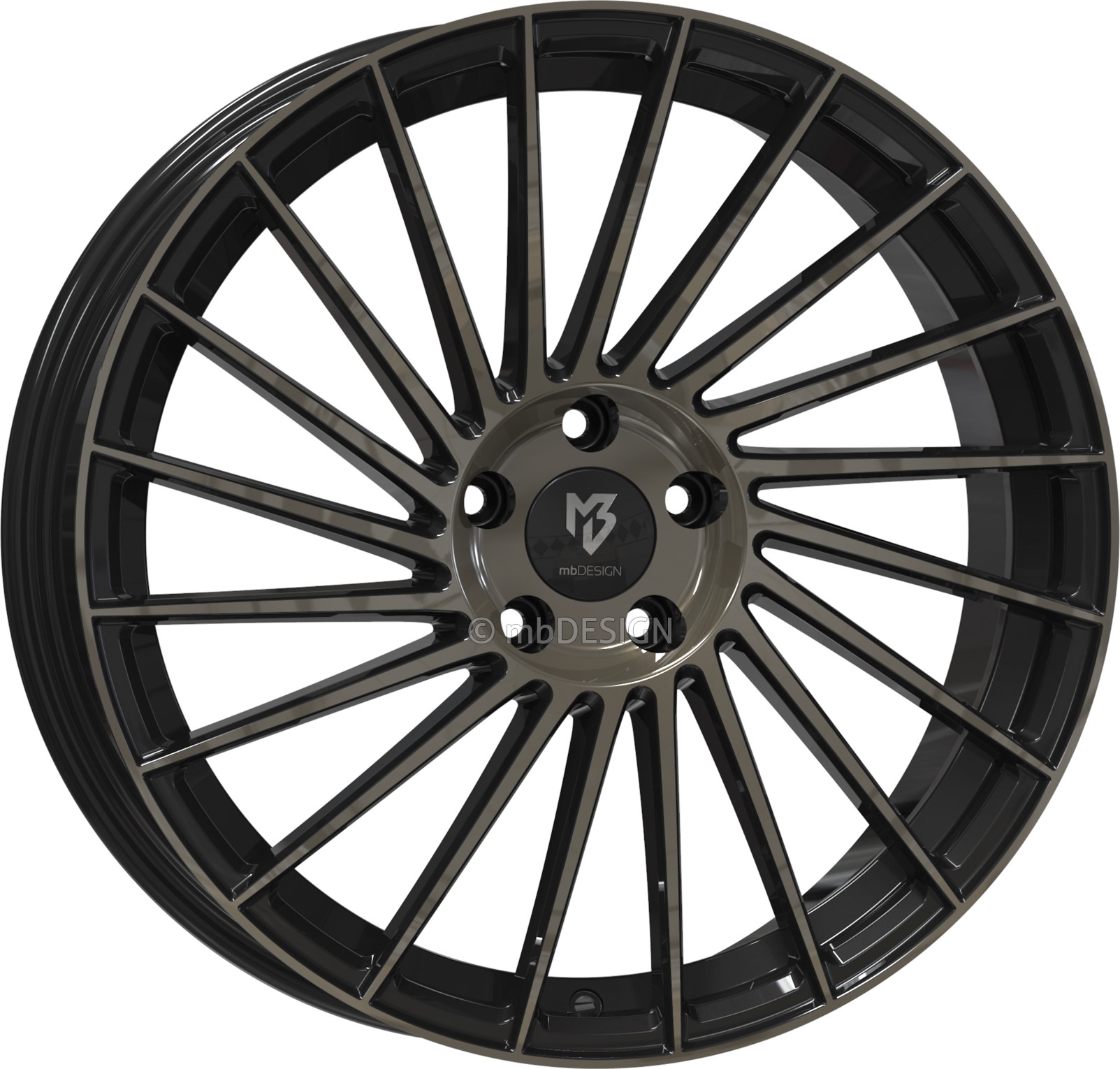 mbDESIGN VR3 19x8.5 ET45 5x114.3 Schwarz Smoke Poliert