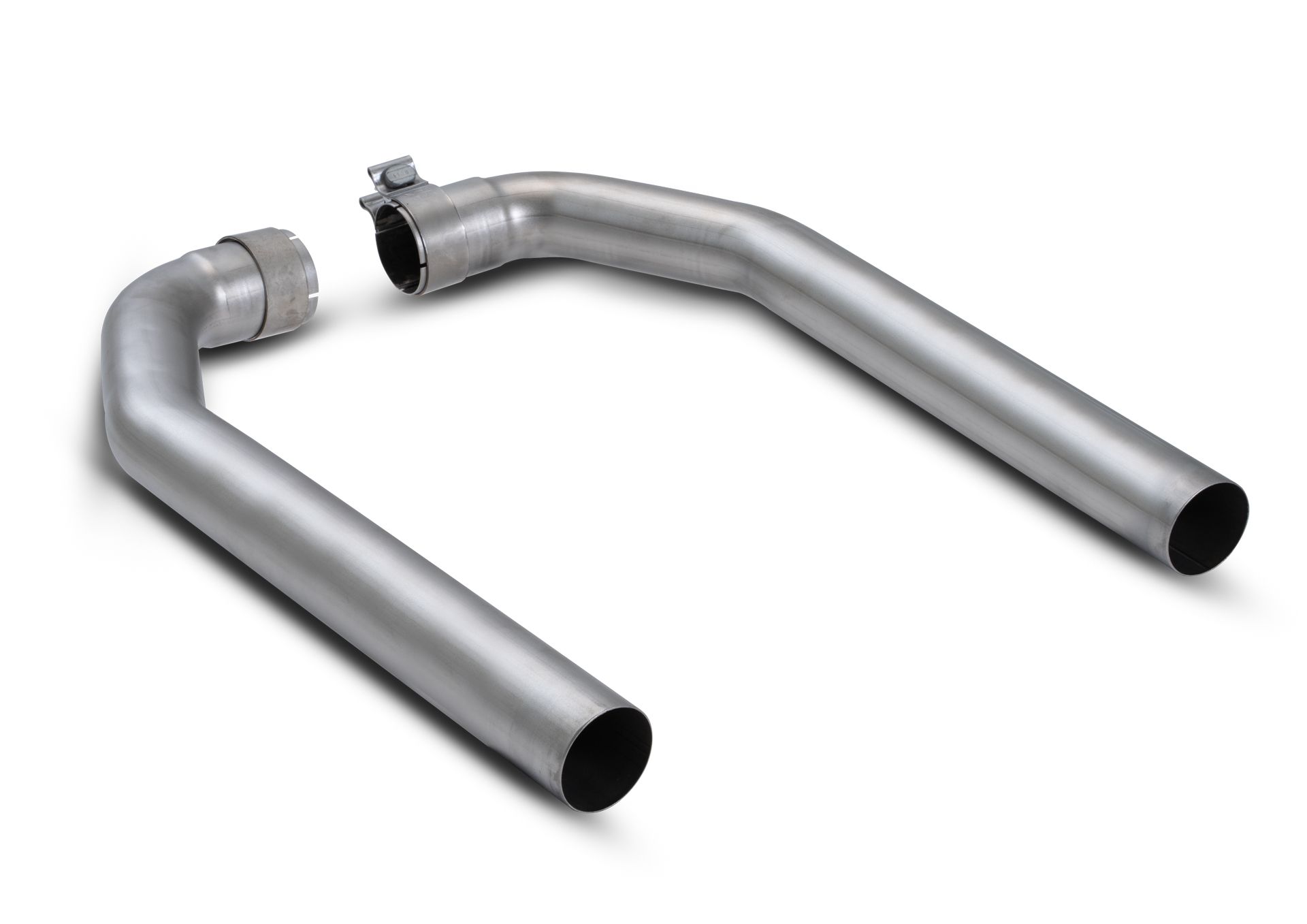 Jeu de coudes de tuyau de sortie - 2 pièces. Coudes de tuyau de sortie en acier inoxydable Ø 60 mm, avec homologation (CE)