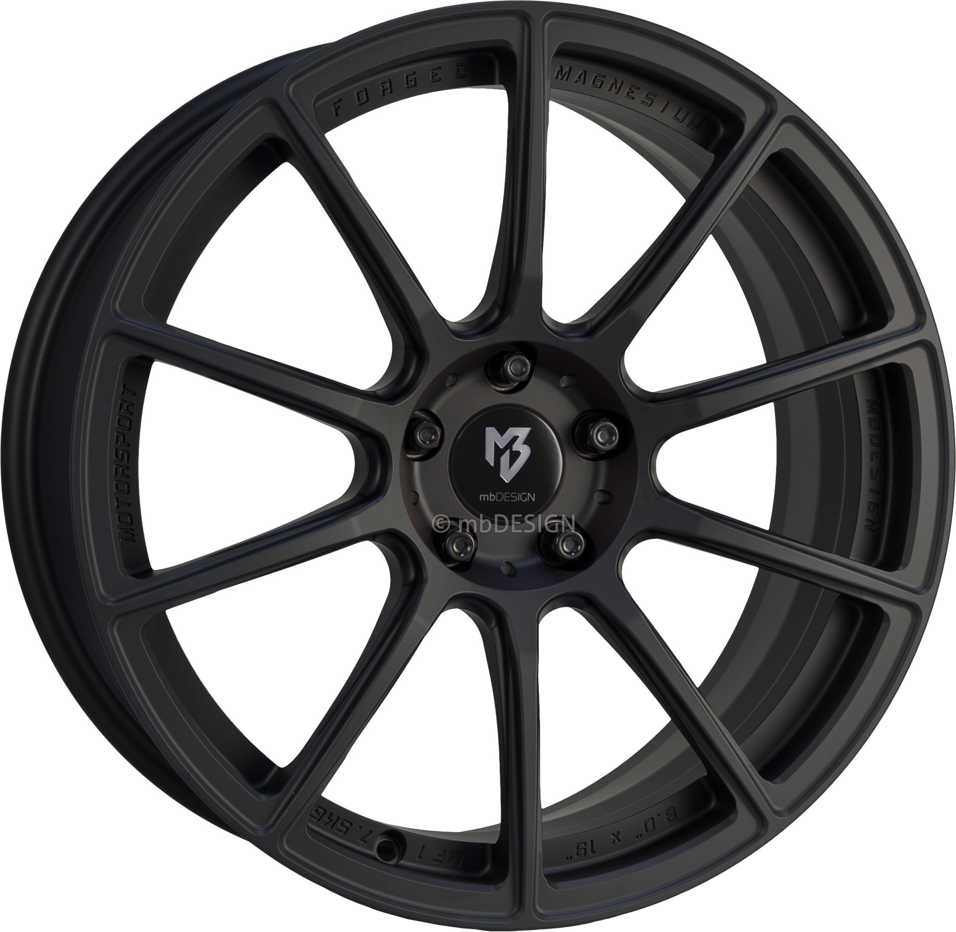 mbDESIGN MF1 19x8 ET34 5x114.3 Schwarz Stumpfmatt