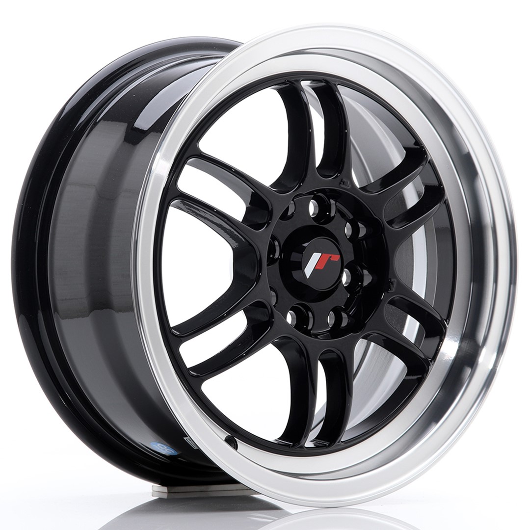 Japan Racing JR7 15x7 ET38 4x100/114.3 Gloss Black Machined Lip