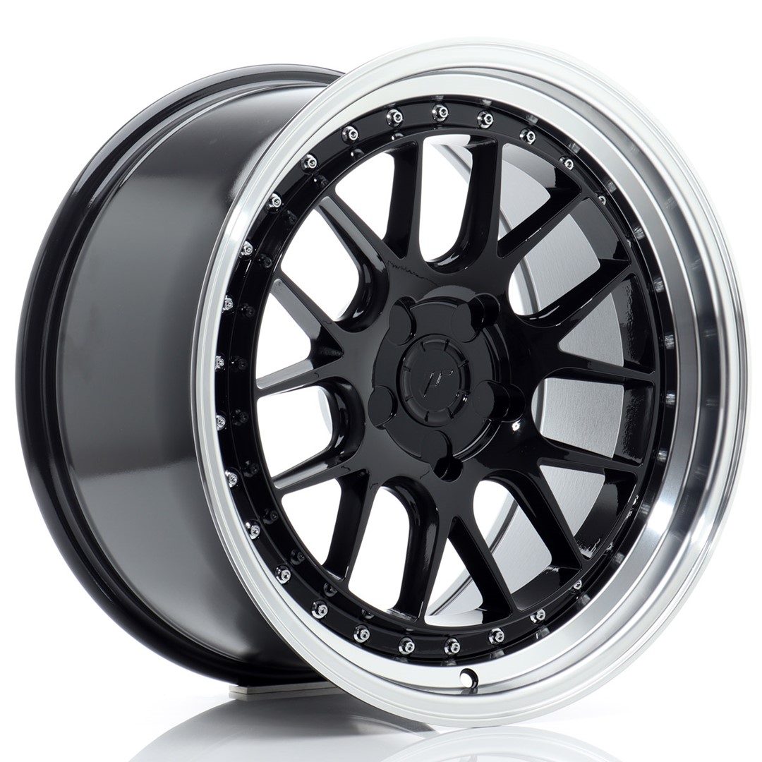 Japan Racing JR40 18x9.5 ET15-35 Blank (5H) Gloss Black Machined Lip