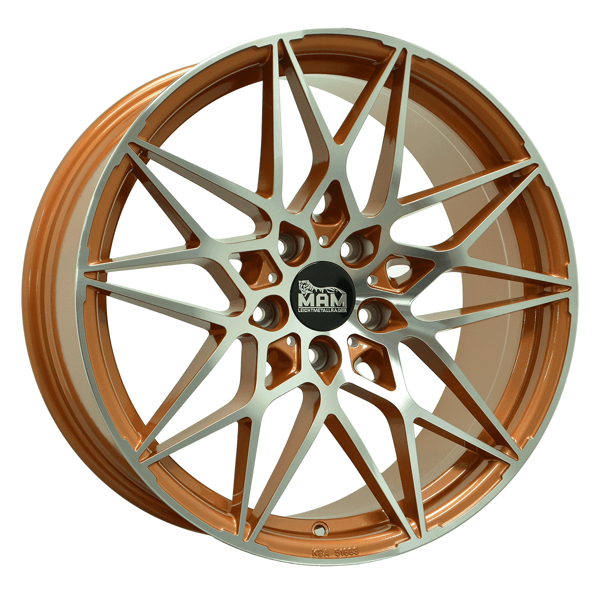 MAM Felgen B2 20x8.5 ET35 5x120 Acid Orange Front Polish