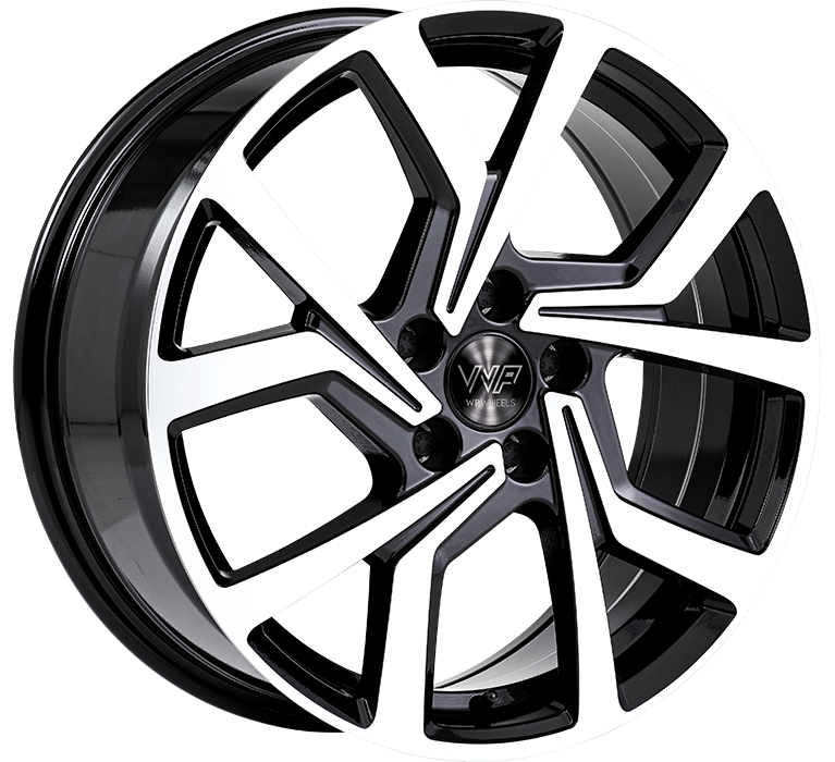 WP Wheels 771 18x7.5 ET51 5x112 Noir Brillant Poli Façade