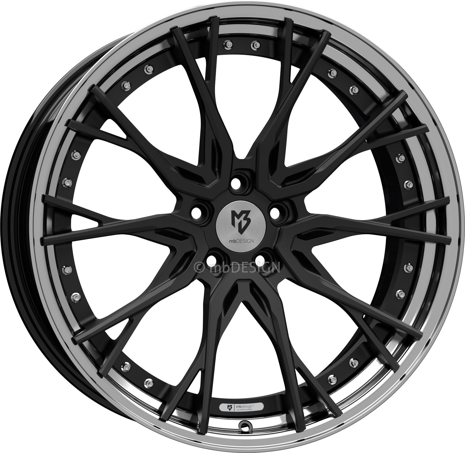 mbDESIGN KV3.2 21x10.5 ET18 5x112 Noir Mat/Noir Brillant Poli