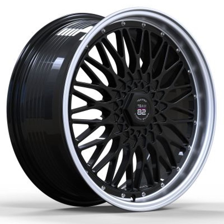 Team82 SI616 18x8.5 ET35 5x112/5x120 Black Machined Lip