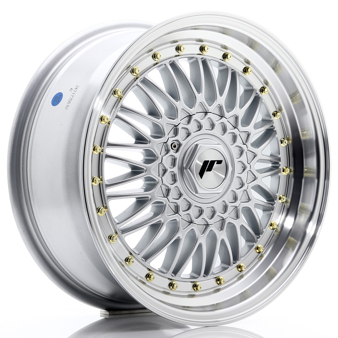 Jantes Japan Racing JR9 17x7.5 ET20-35 Argent Bord Diamanté (ET et Entraxe personnalisables)