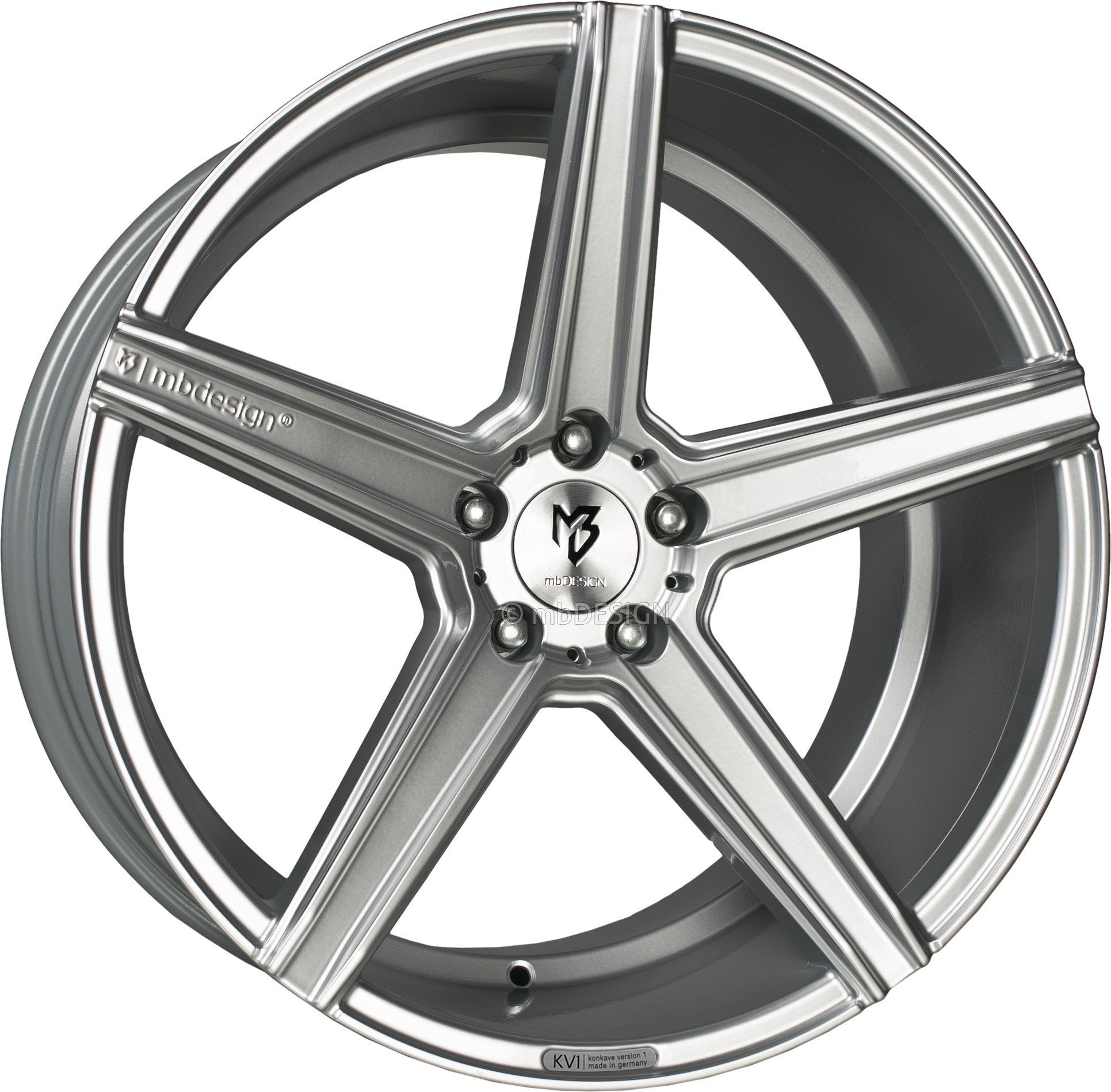 mbDESIGN KV1 20x9 ET34 5x114.3 Silber Glänzend