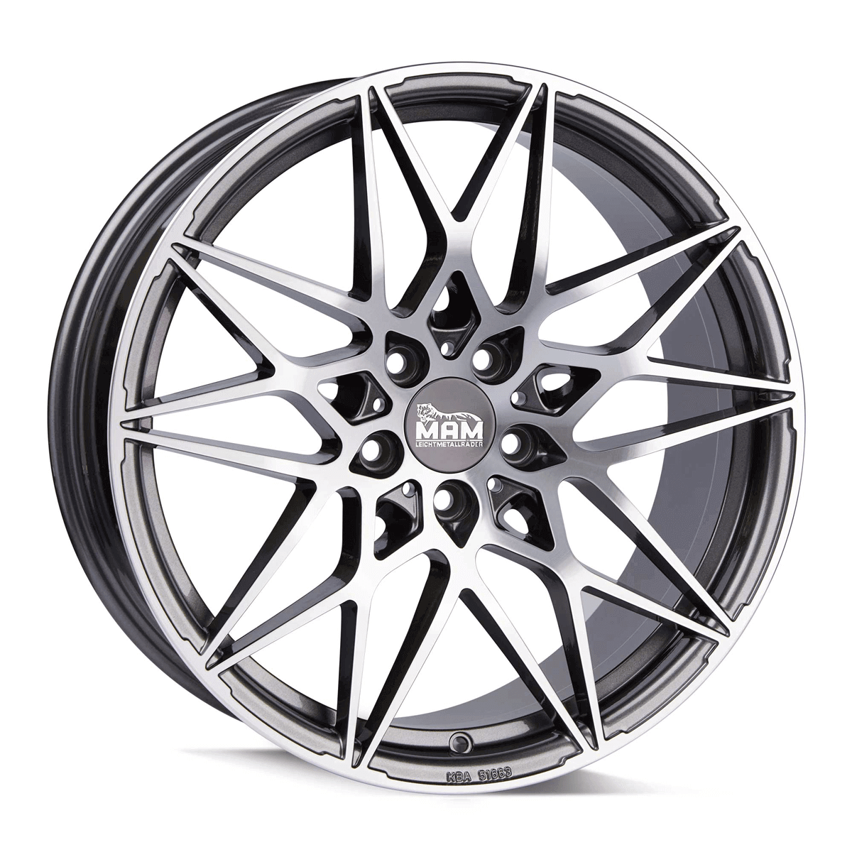 MAM Felgen B2N 19x8.5 ET30 5x112 Palladium Front Polish