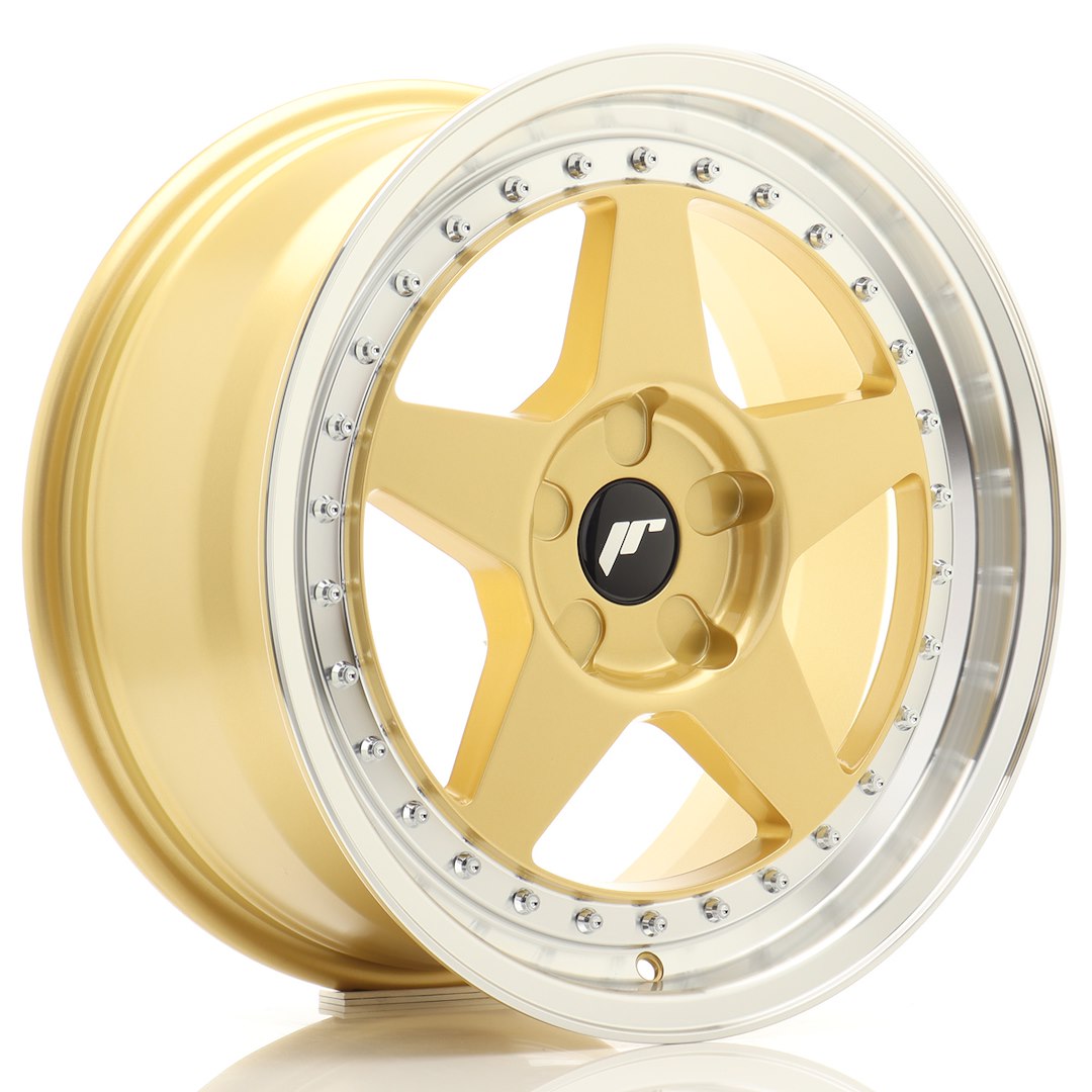 Japan Racing JR6 17x8 ET20-35 Oro con Bordo Lavorato (ET e PCD selezionabili liberamente)