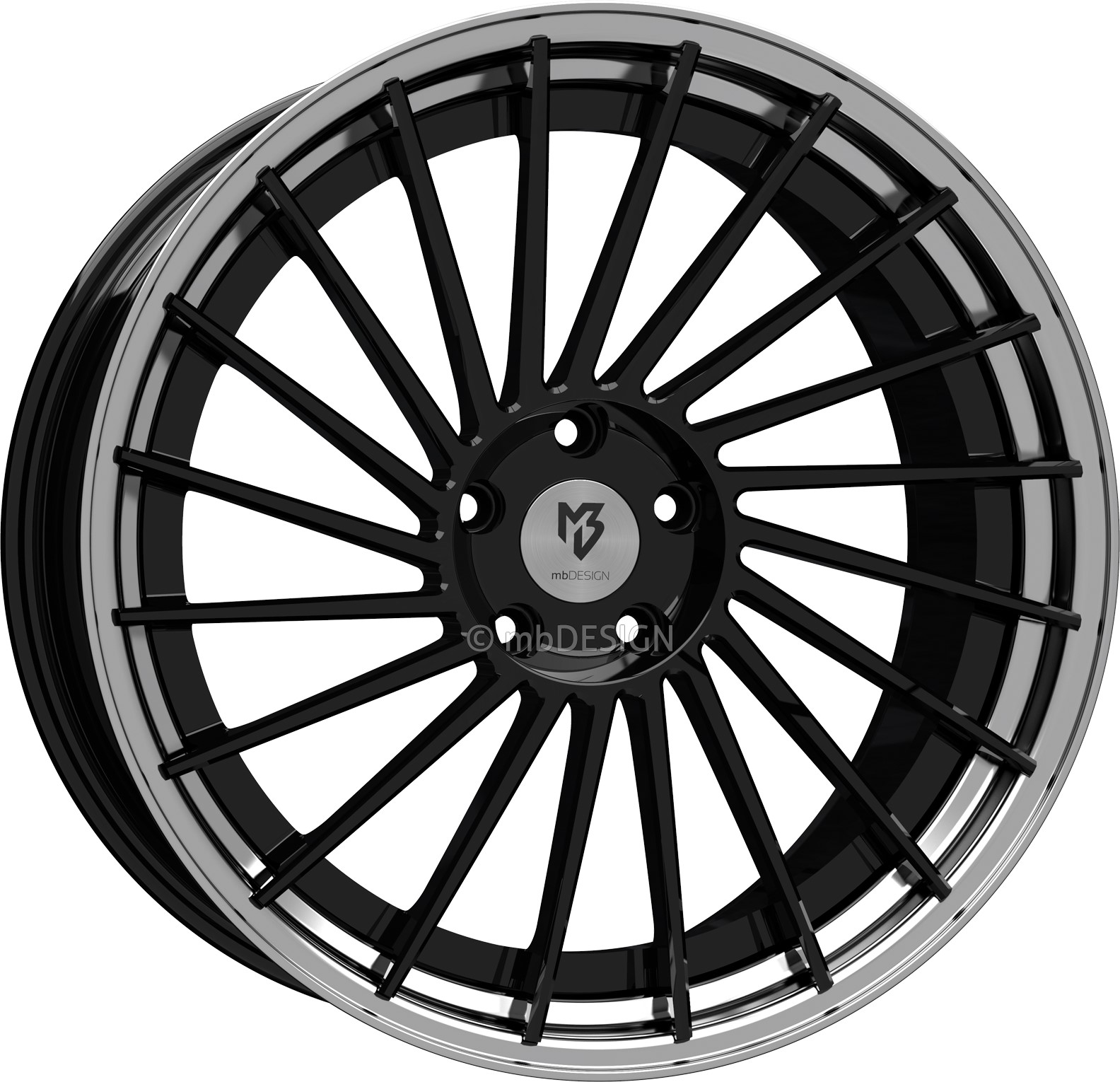 mbDESIGN VR3.2 20x10.5 ET33 5x112 Noir Brillant/Noir Brillant Poli