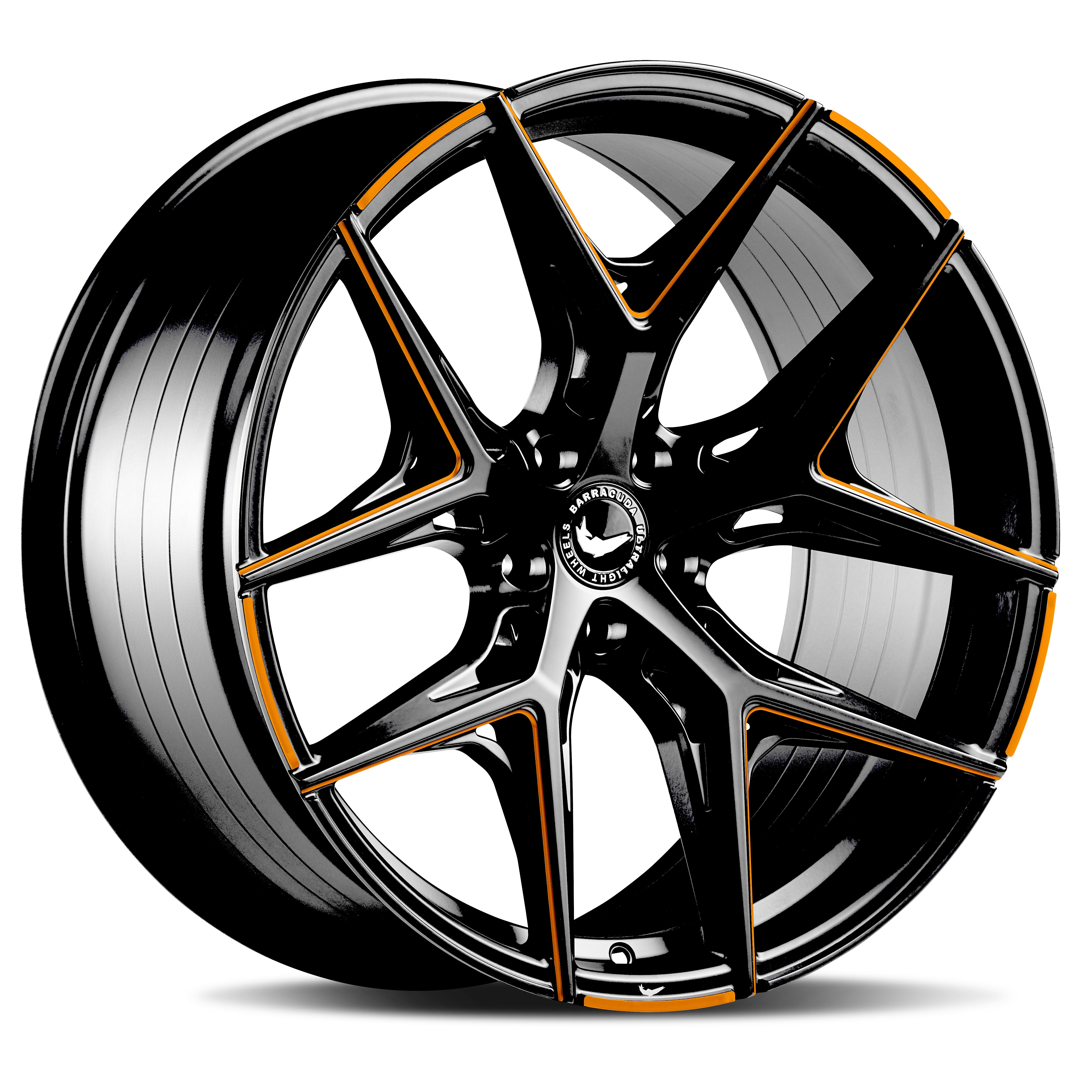 Barracuda RAZZER 20x10 ET40 5x114.3 Mattblack Gefräst Orange Flashcolor