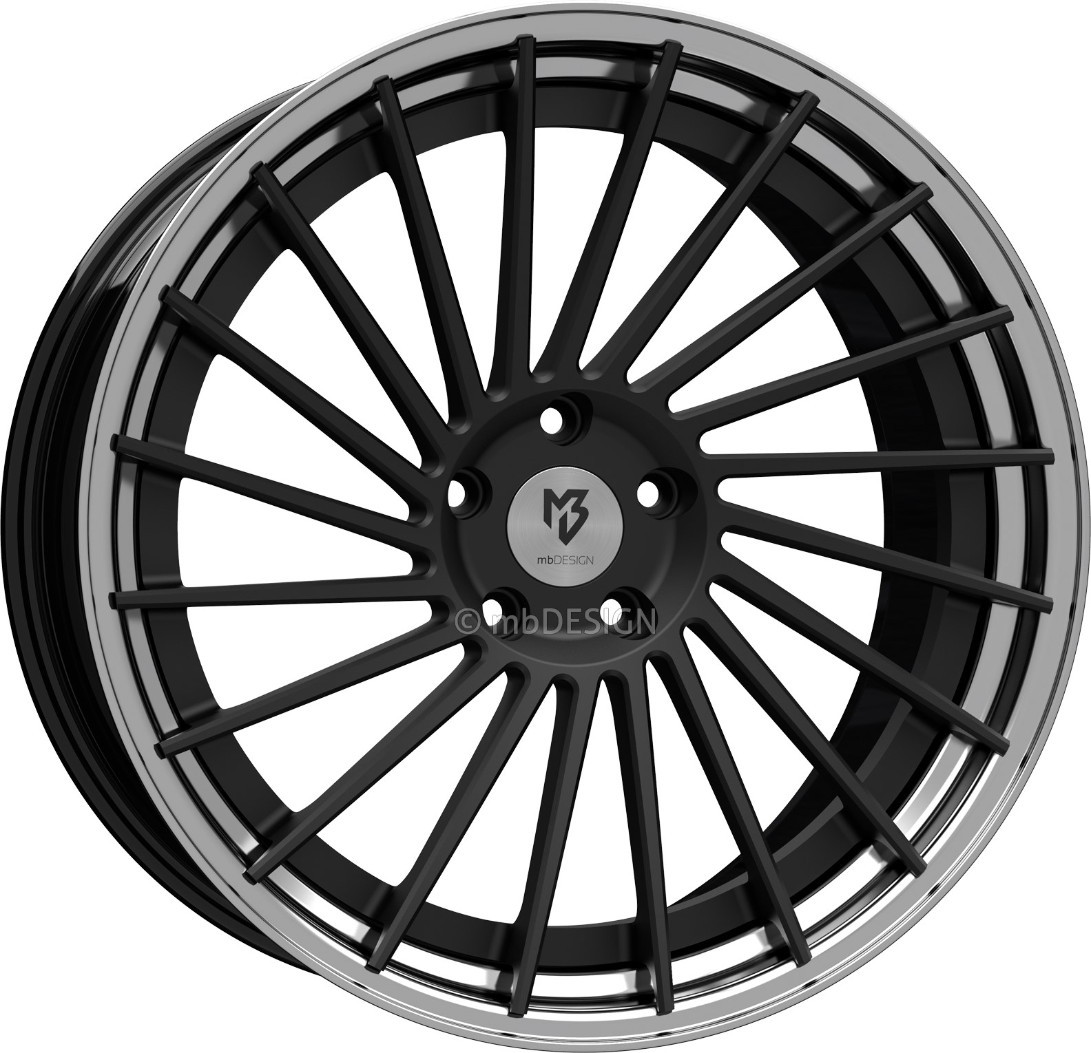 mbDESIGN VR3.2 20x10.5 ET33 5x112 Noir Mat/Noir Brillant Poli