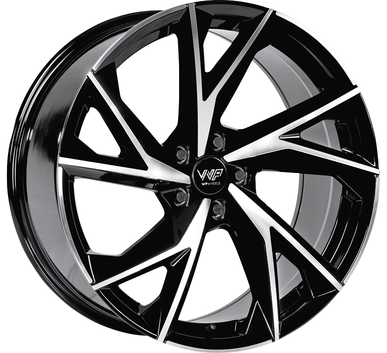 WP Wheels 819 19x8.5 ET40 5x112 Glanz-Schwarz Frontpoliert