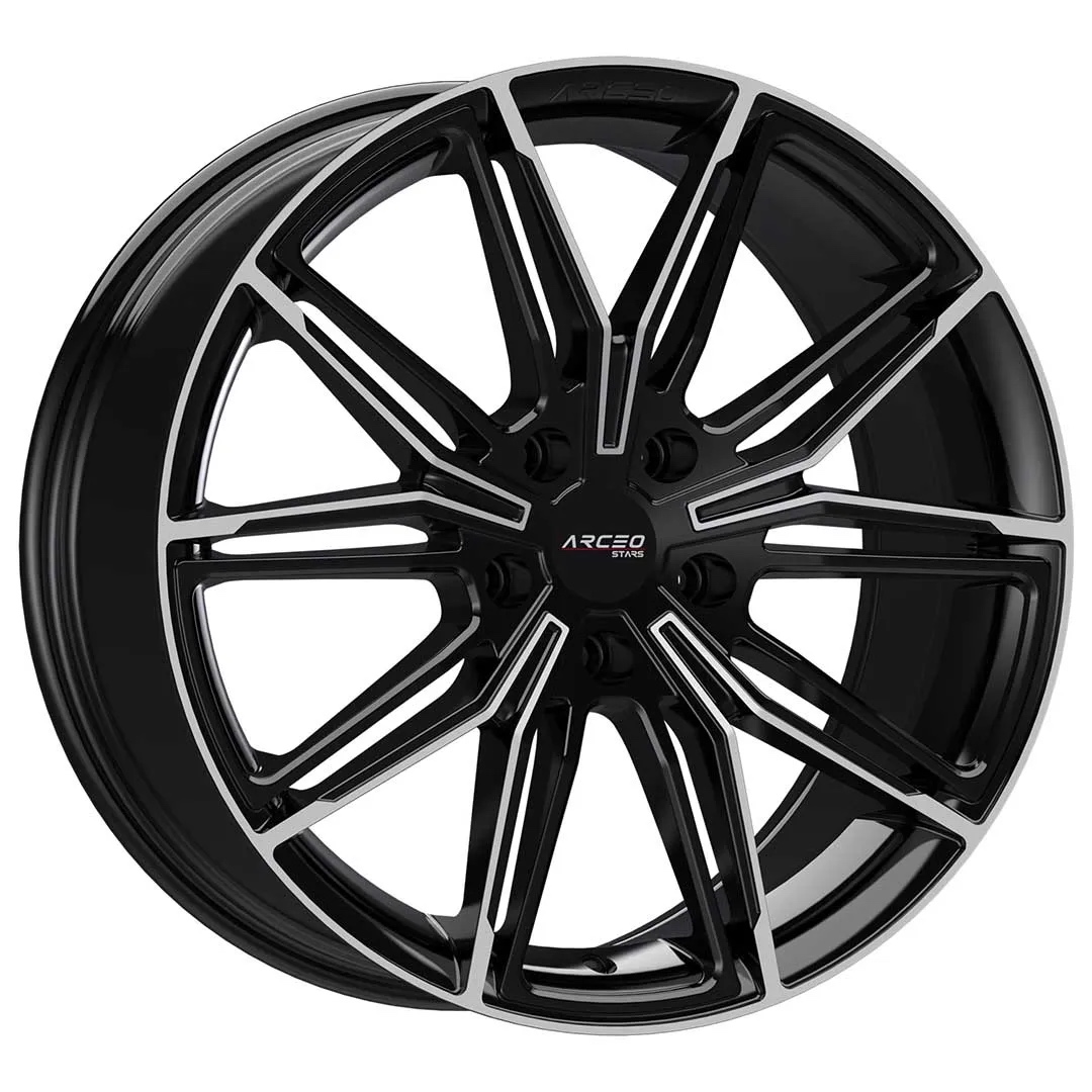 Arceo Stars ASW05 19x8 ET35 5x120 Black Diamond