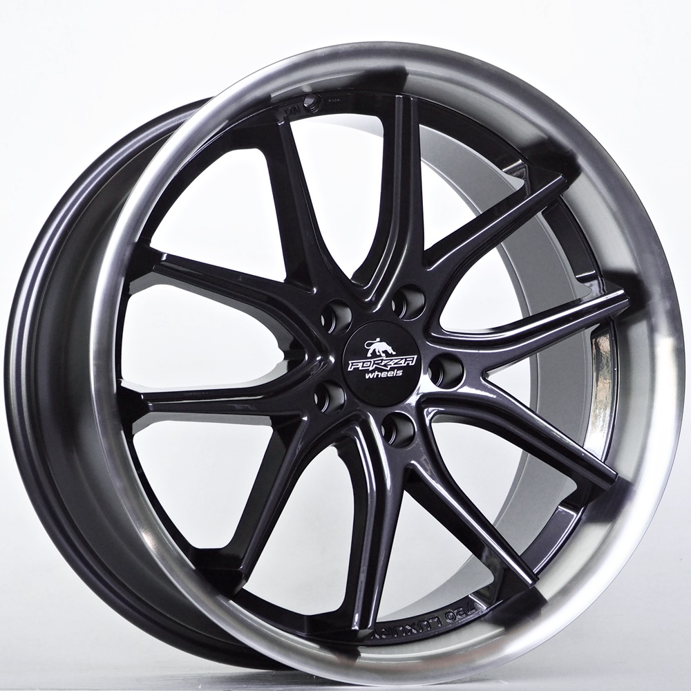 Forzza Wheels STORM 20x9 ET25 5x112 Black Magic Lip Polished