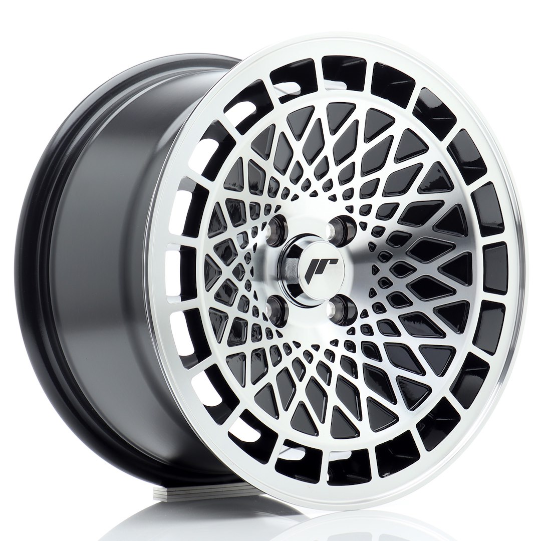 Japan Racing JR14 15x8 ET25 4x100 Noir Brillant Face Diamantée