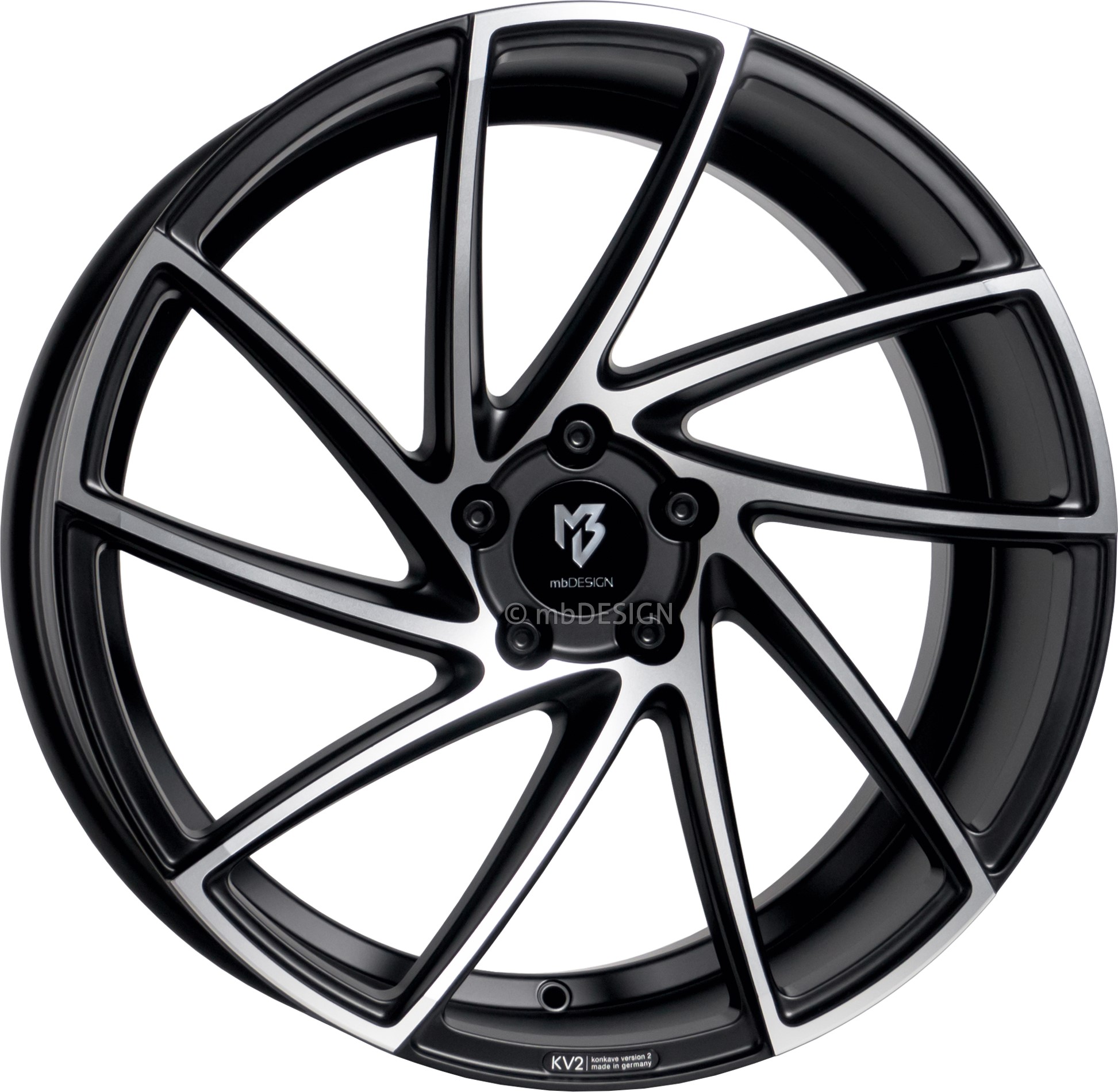 mbDESIGN KV2 19x8.5 ET43 5x114.3 Nero Opaco Lucido