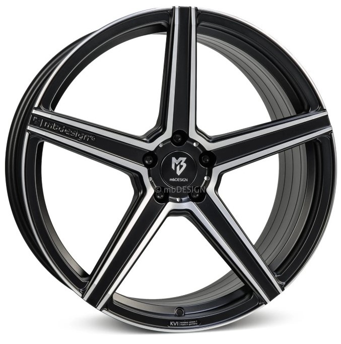 mbDESIGN KV1 S 21x9 ET37 5x108 Schwarz Matt Poliert
