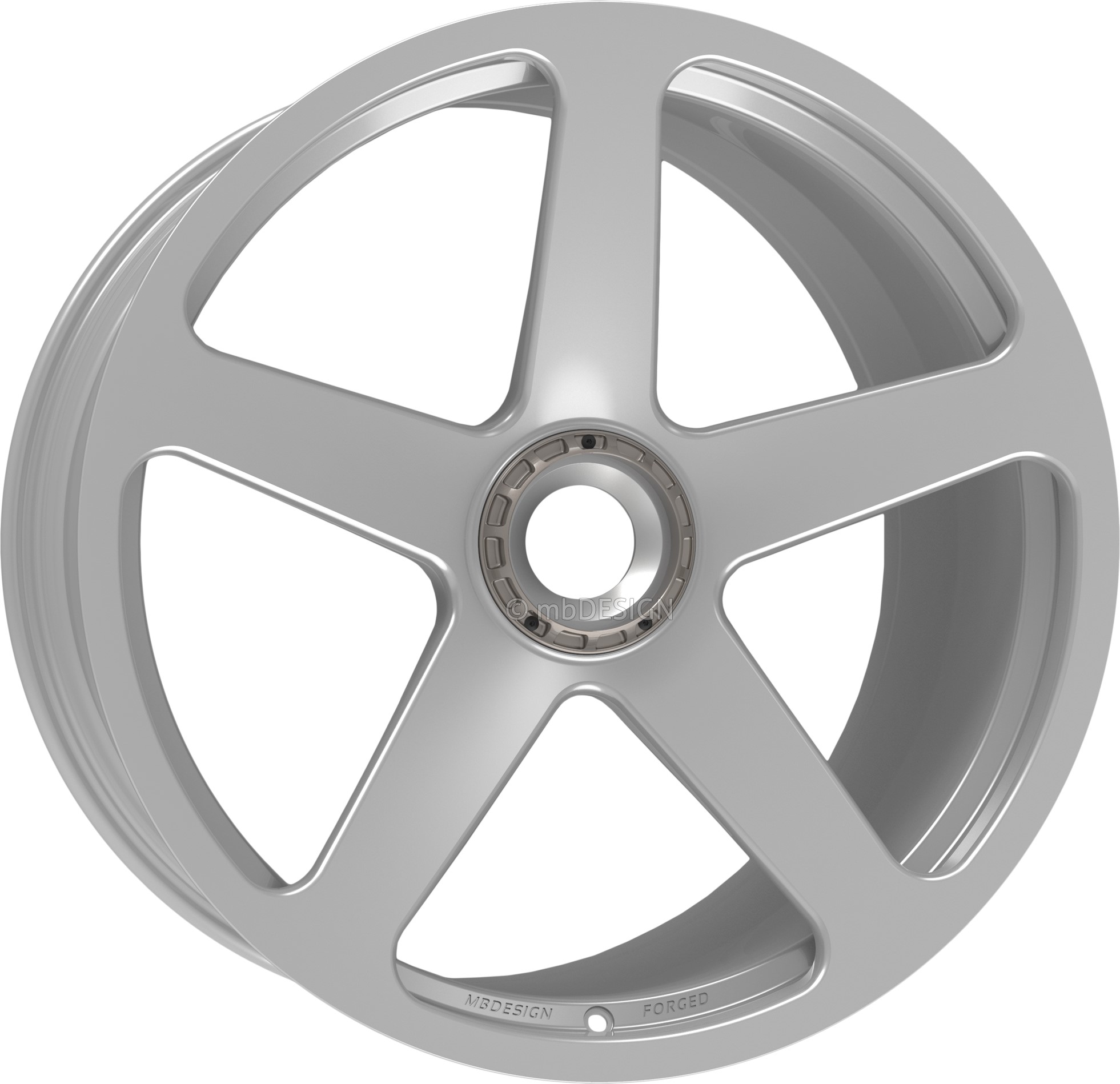 mbDESIGN JP FORGED 22x12.5 ET60 Zentralverschluss Silber Matt