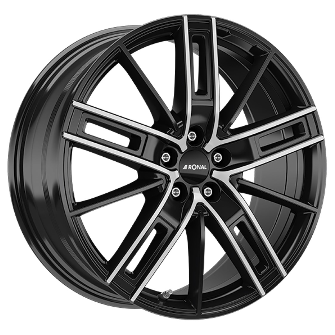 Ronal R67 18x8 ET42 5x120 Jetblack Frontpoliert