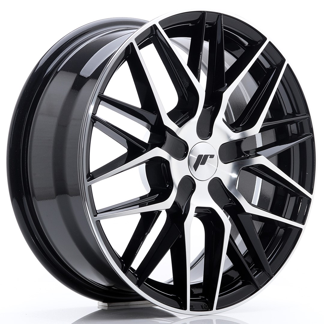 Japan Racing JR28 17x7 ET20-45 Blank Gloss Black Machined Face