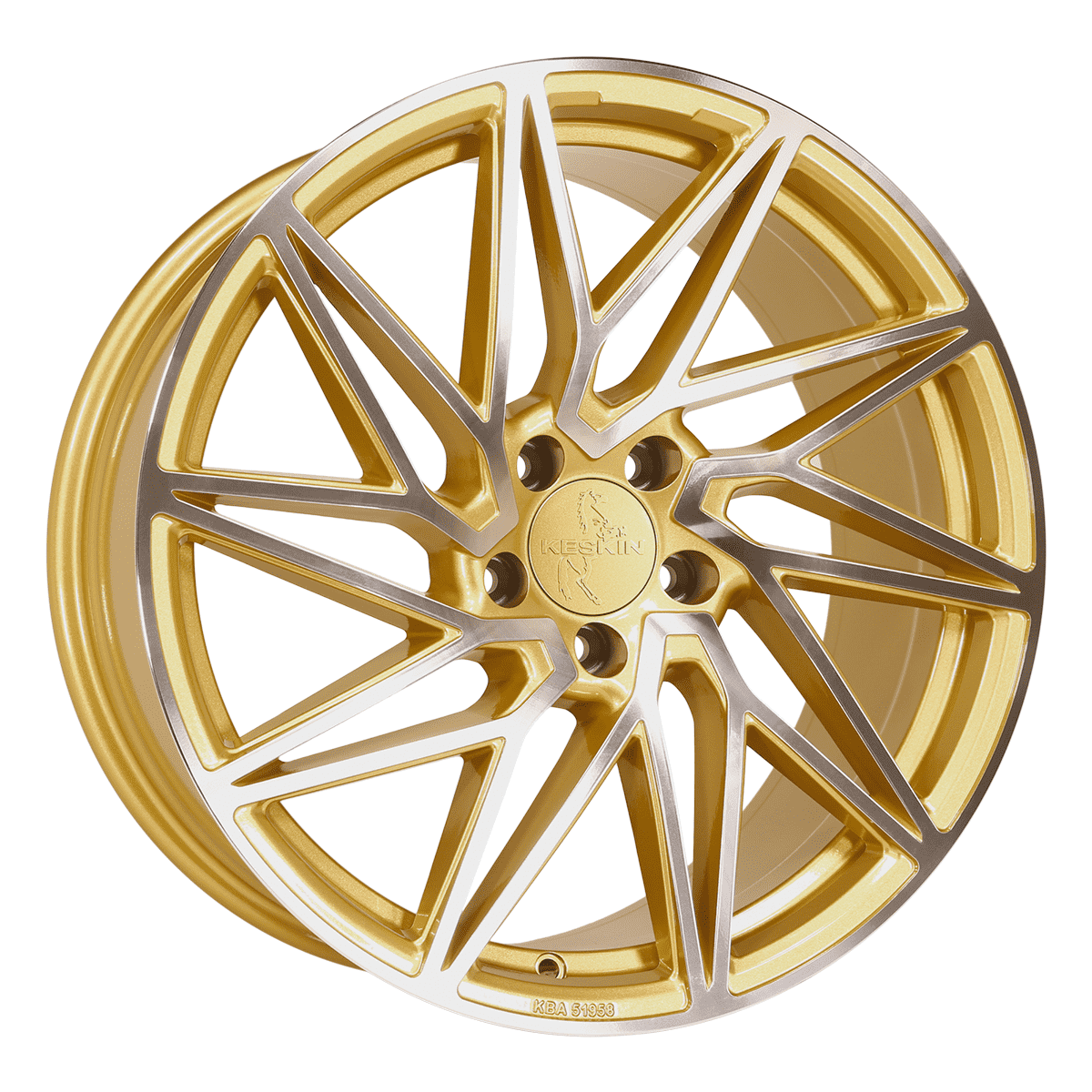 Keskin KT20 19x8.5 ET45 5x112 Oro con bordo lucidato