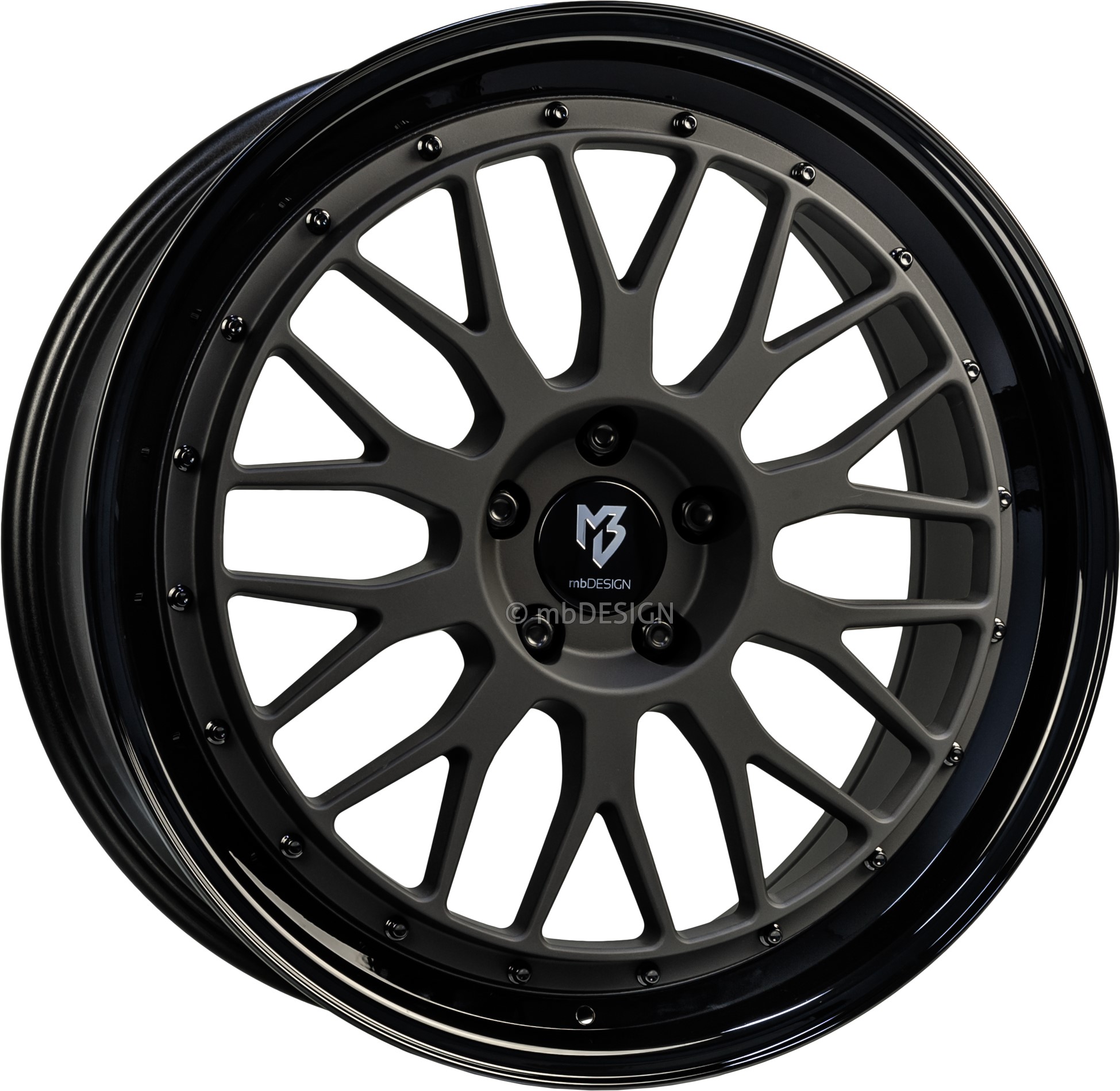 mbDESIGN LV1 19x8.5 ET35 5x108 Schwarz Stumpfmatt/Schwarz Glänzend
