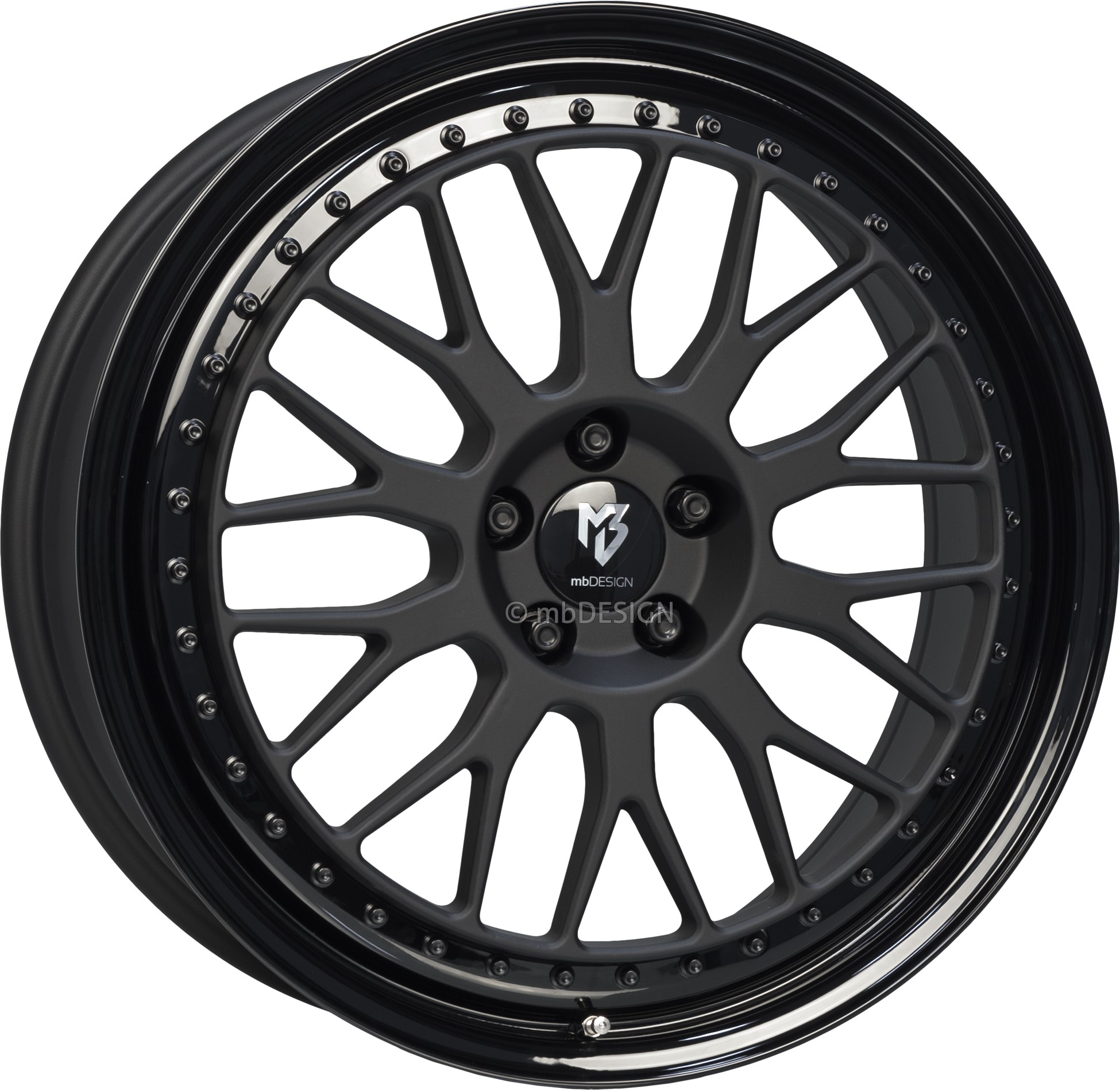 mbDESIGN LV1.2 19x8.5 ET32 5x100 Schwarz Stumpfmatt/Schwarz Glänzend