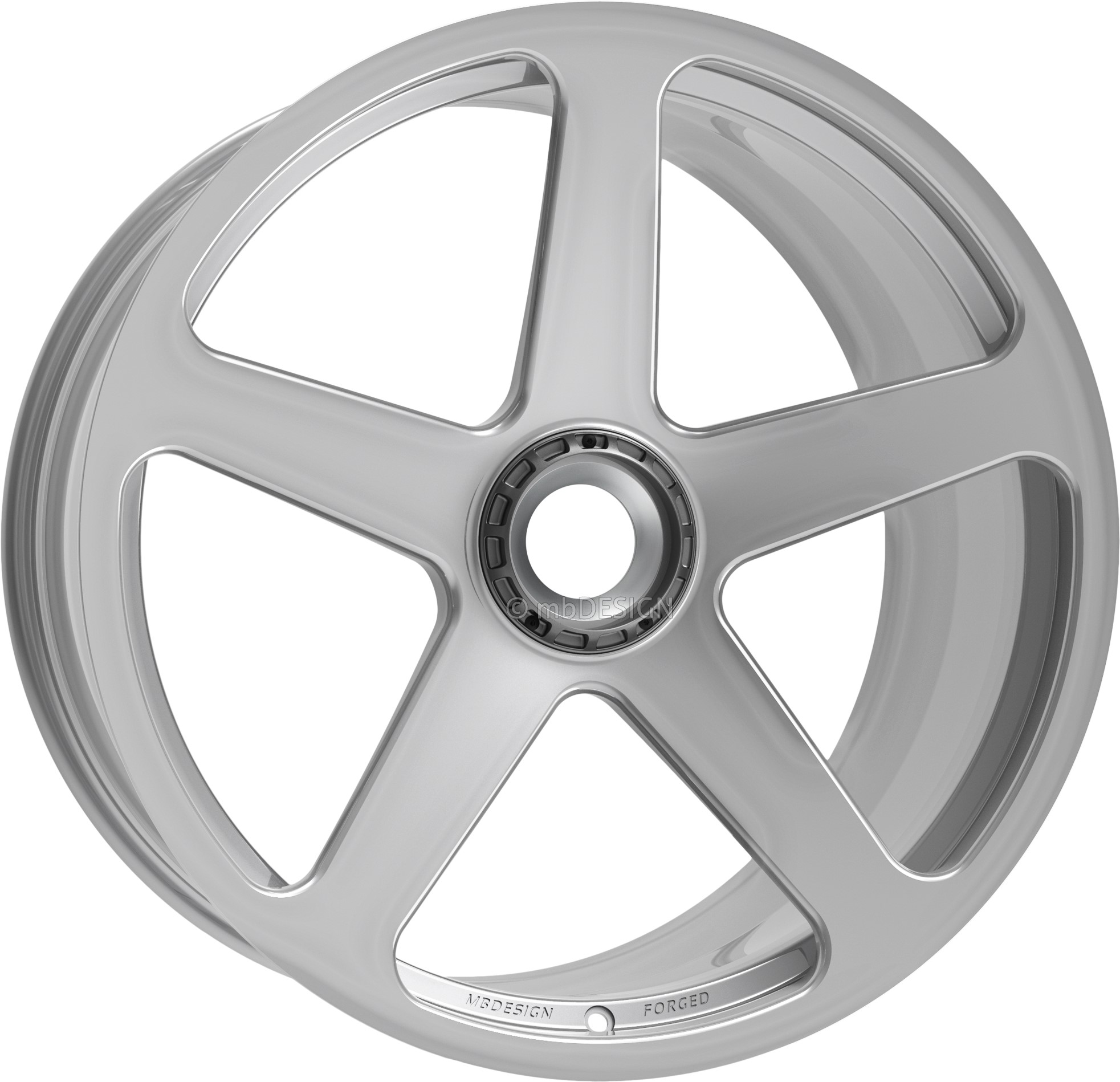 mbDESIGN JP FORGED 21x9.5 ET40 Fixation centrale Argent Brillant