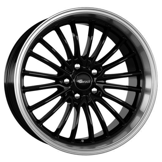 Brock B24GP 19x8.5 ET15 5x120 Noir Brillant Bord Poli (SGHP)