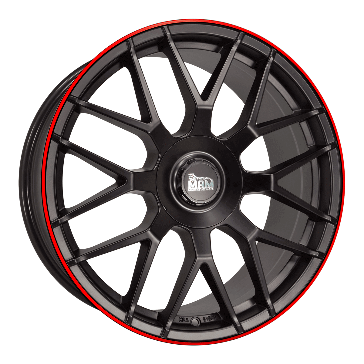 MAM Felgen GT1 19x9.5 ET30 5x112 Matt Black Lip Red