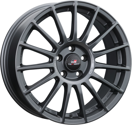 OZ SUPERTURISMO TGR-WRT 17x7.5 ET44 5x100 Matt Graphite + Silver Lettering
