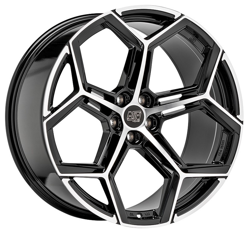 MSW 53 19x8 ET35 5x112 Noir Brillant Poli Entièrement