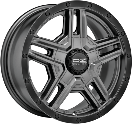 OZ RALLY ADVENTURE 17x8 ET0 5x127 Matt Graphite Black Lip + Rivets