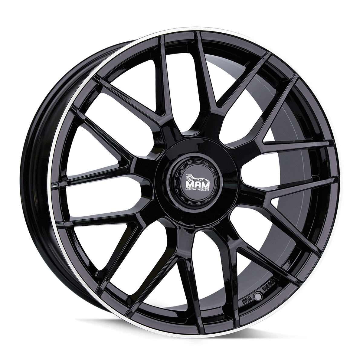 MAM Felgen GT1 18x8 ET45 5x100/112 Black Lip Polish
