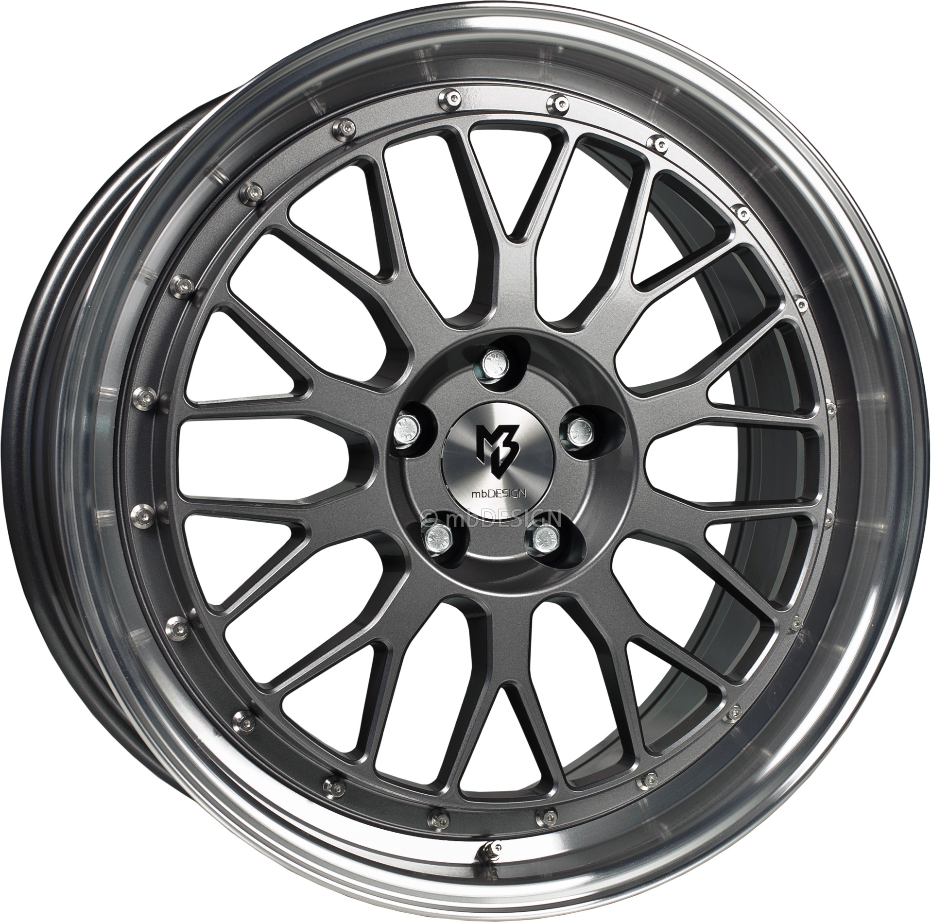 mbDESIGN LV1 19x8.5 ET35 5x112 Grau Glänzend Poliert