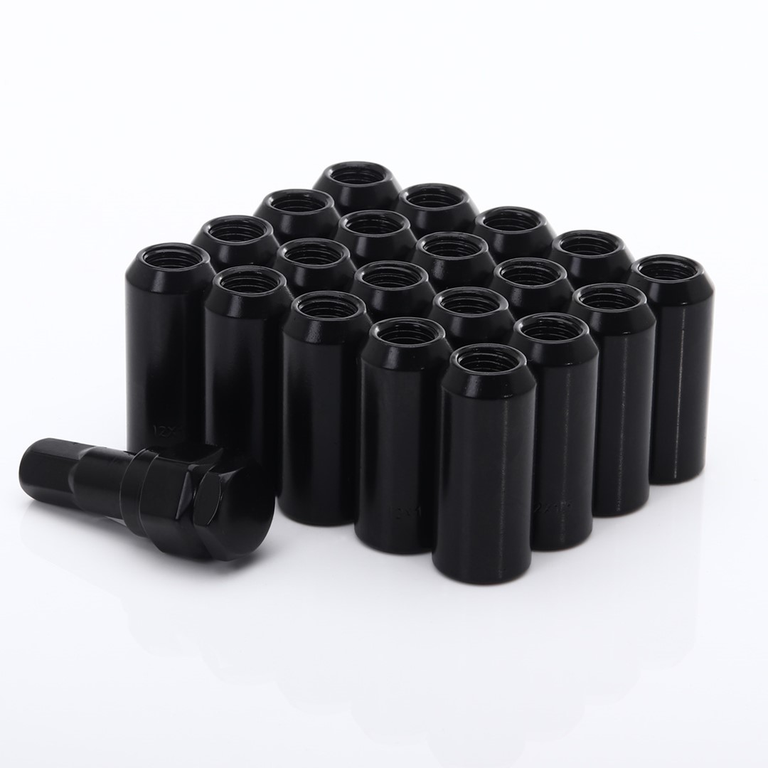 Radmutter schwarz Set 20Stk. 45mm 12x1.25 Imbus + Key 1